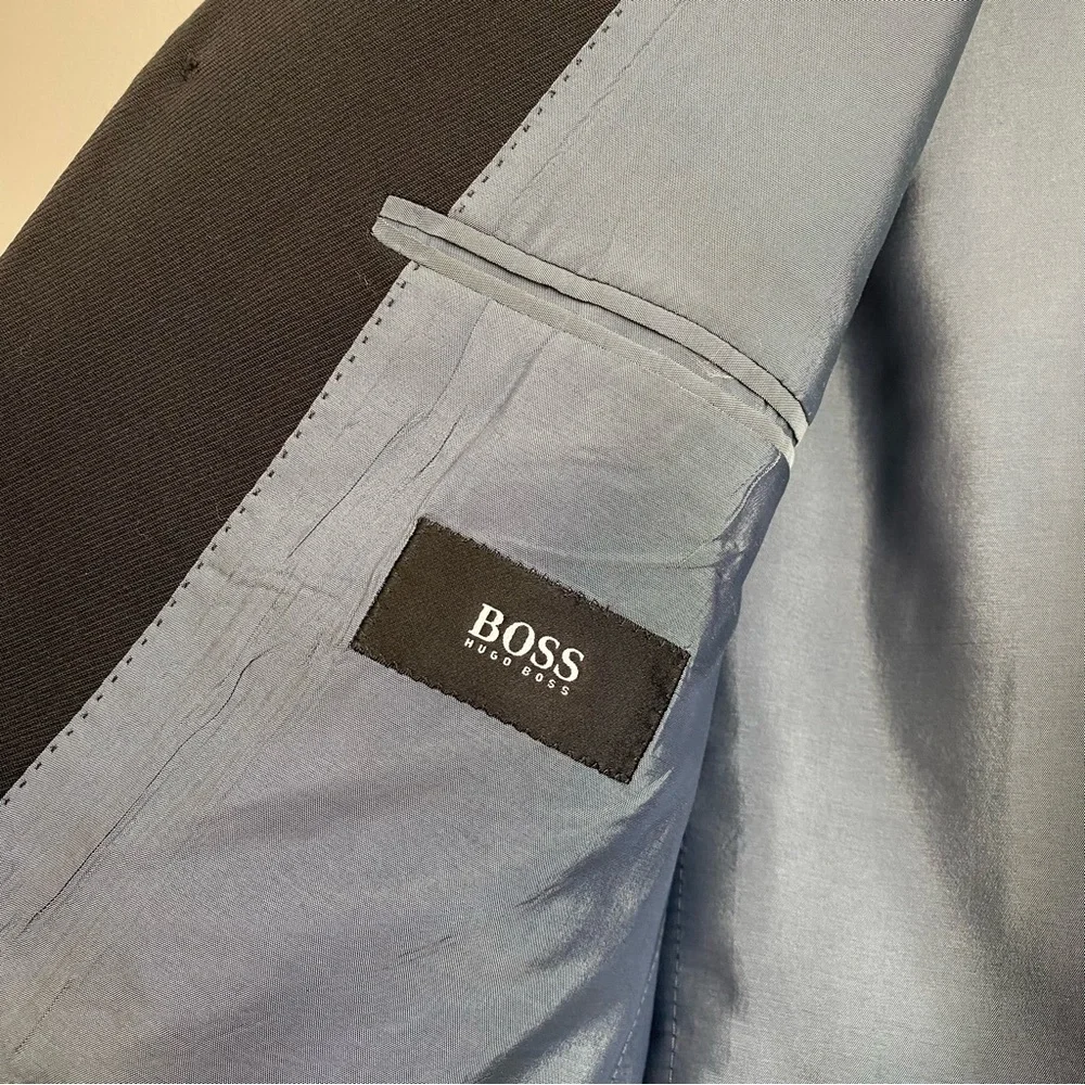 Hugo Boss Men’s Wool Black Blazer Sport Coat Suit Jacket Wedding Business 40S